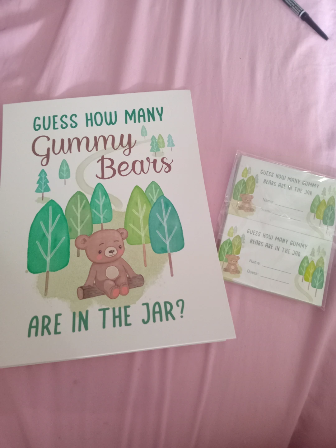 Guess How Many Gummy Bears Party Game Cards