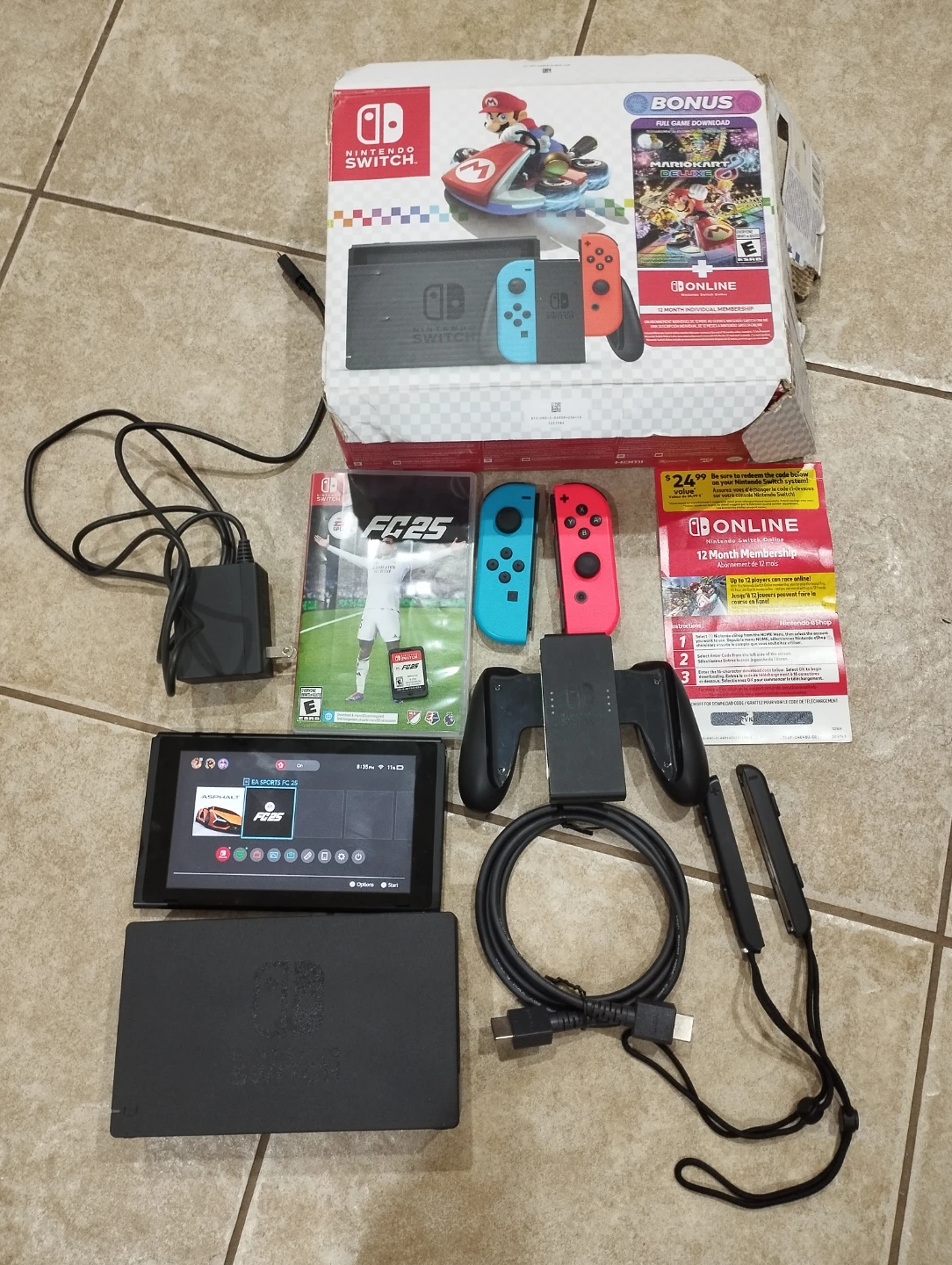 Nintendo Switch Console with Mario Kart 8 Deluxe.