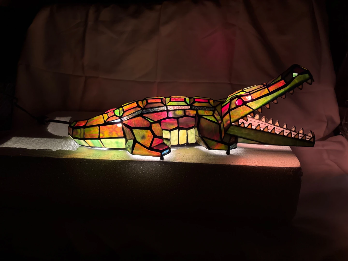 Stained Glass Alligator Lamp Tiffany Style