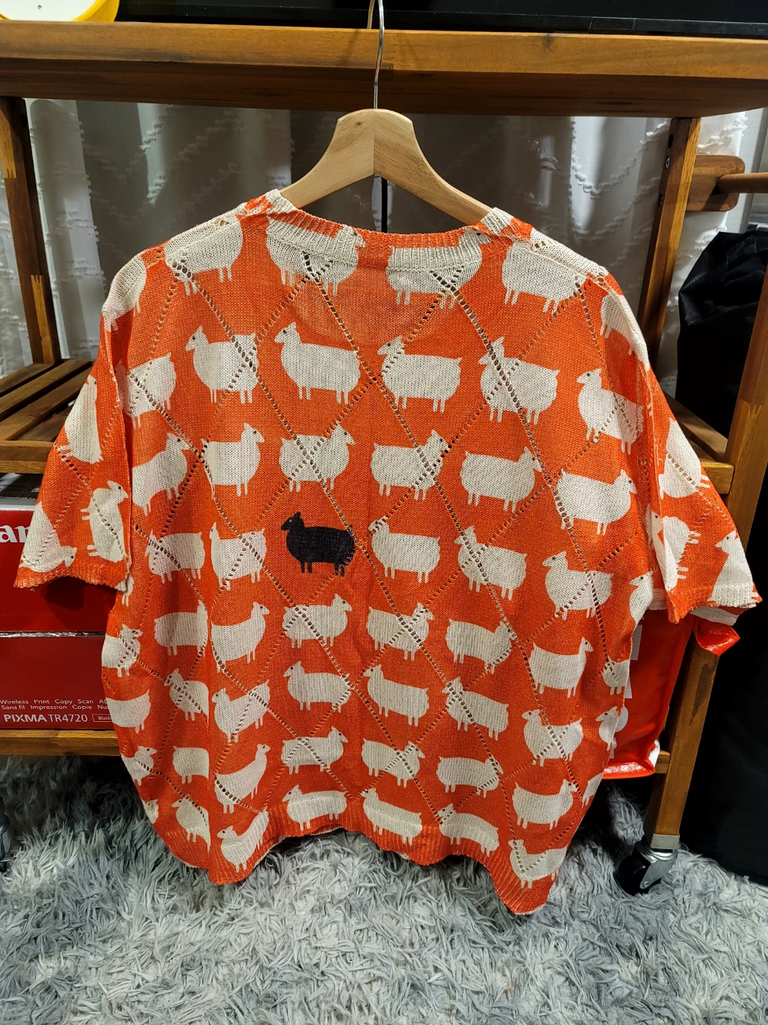 Women's Orange Sheep Knit Sweater-XXL - photo 2