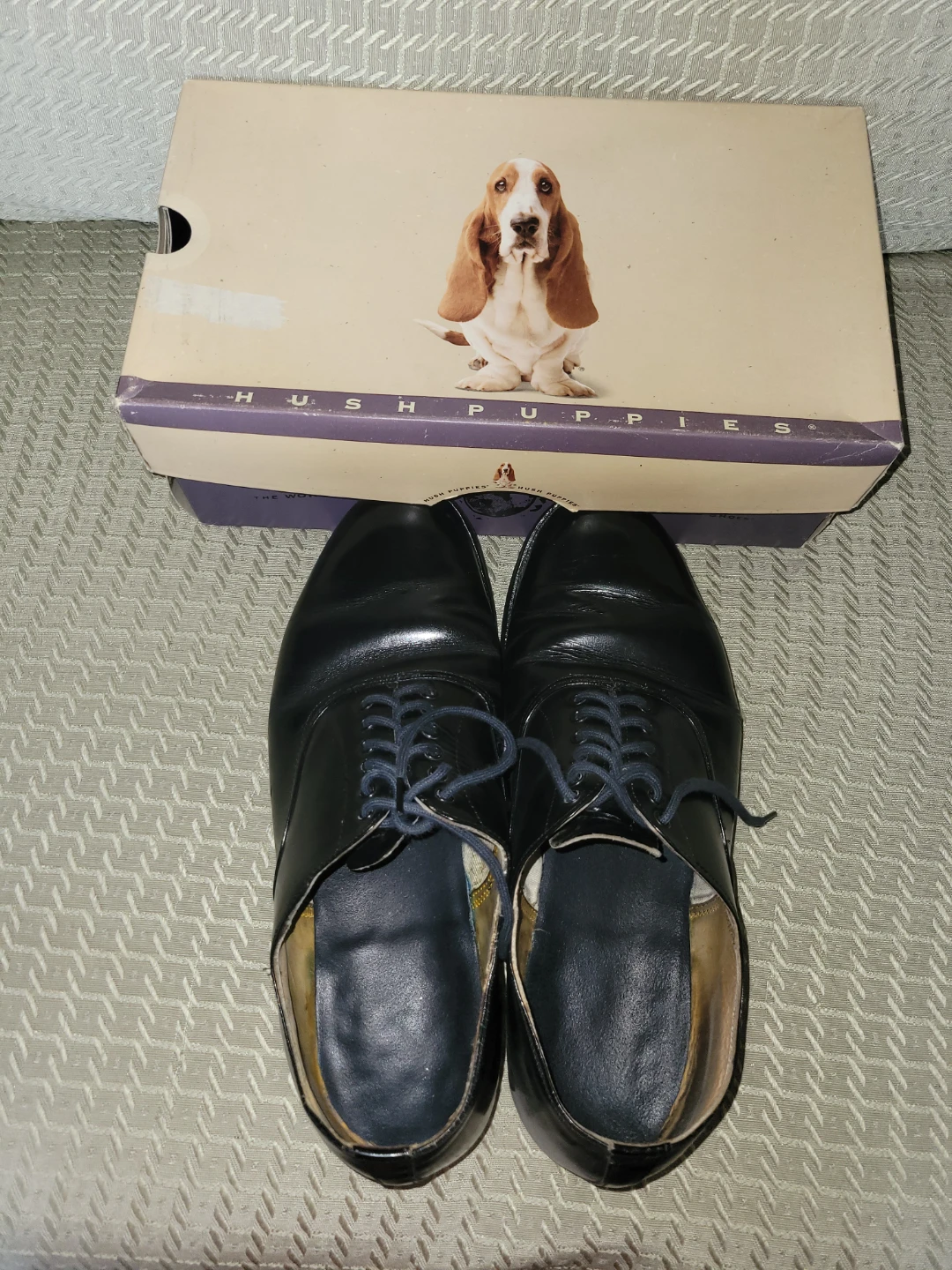 Hush Puppies Black Leather Dress Shoes