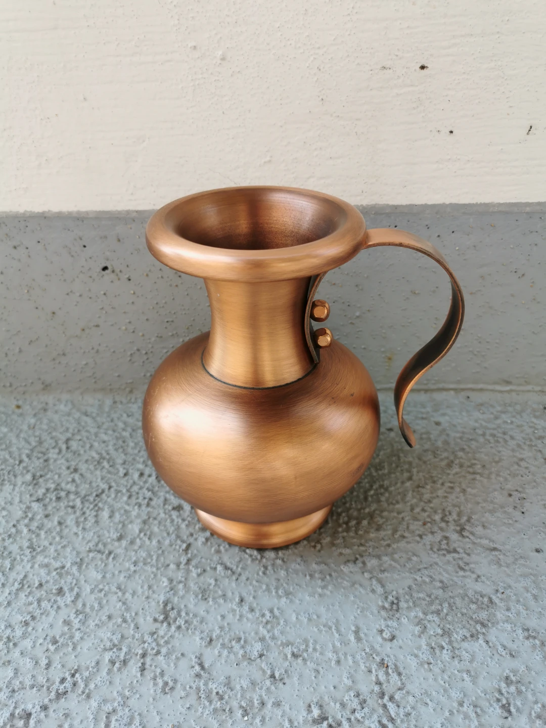 Vintage German Solid Copper Pitcher Vase | Massiv Kupfer MCM - photo 3