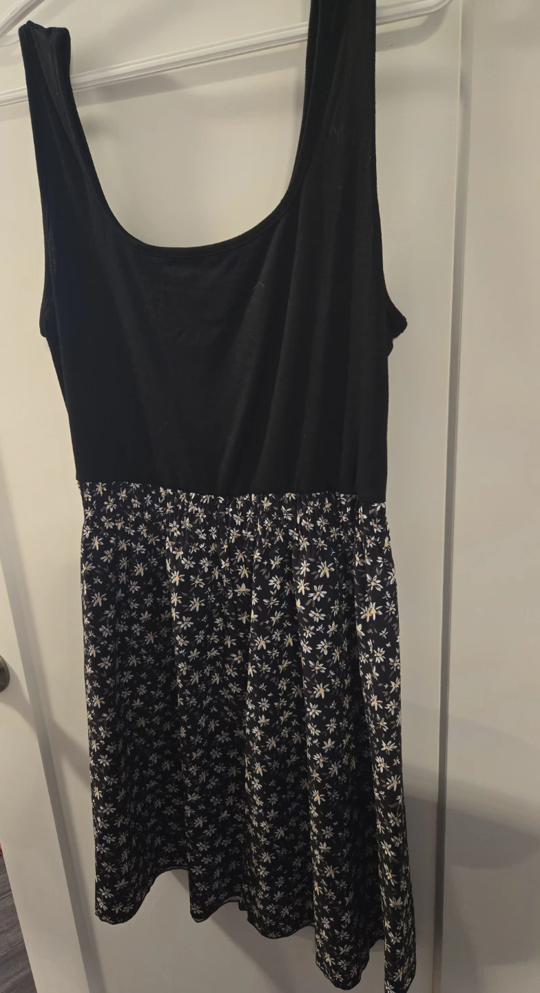 Black floral print dress - photo 2