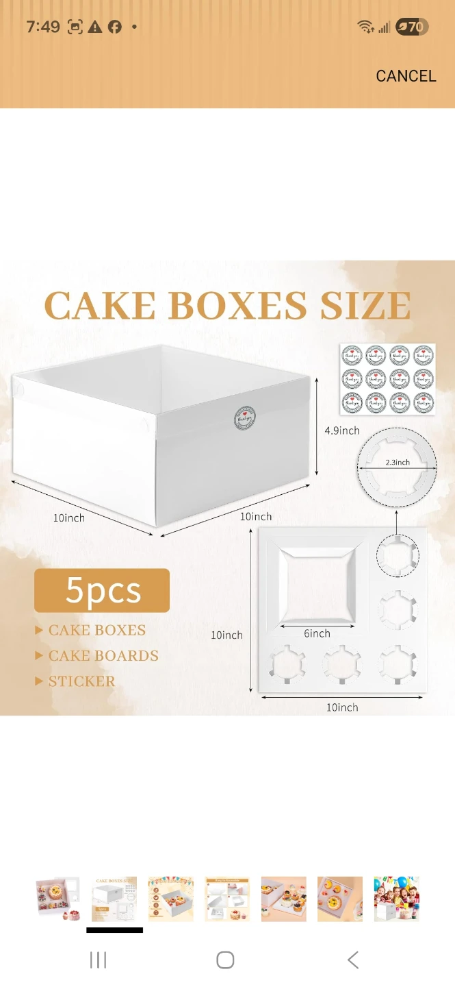 5 Piece Cake Boxes with Boards With Dispaly - photo 2