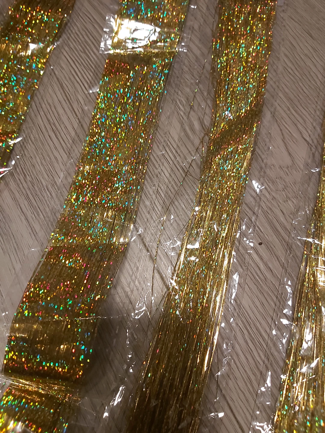 Gold Clip-in Hair Tinsel Extensions - photo 2