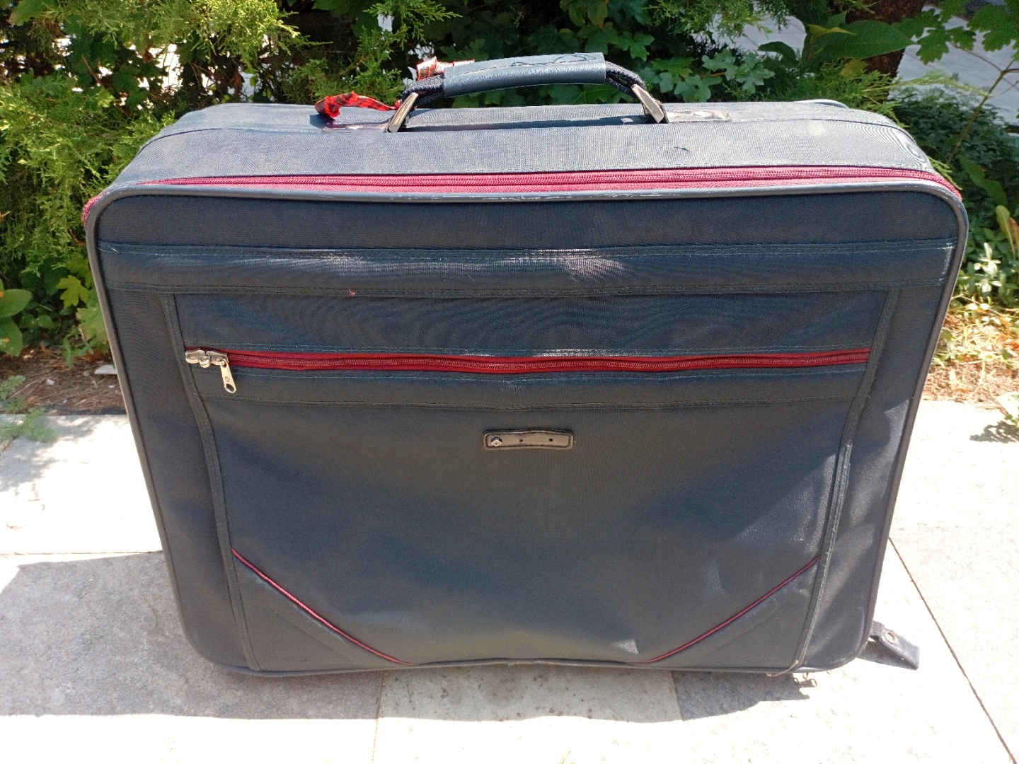 Dark Grey Suitcase with Red Trim - photo 3