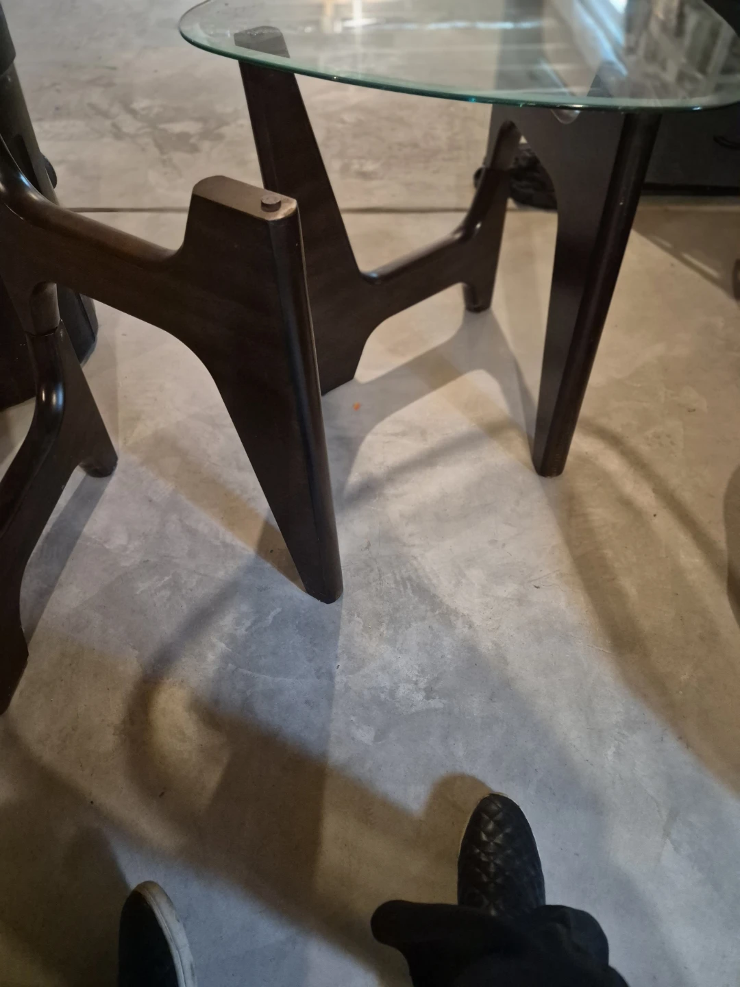 Vintage Glass Top Side Table - photo 3