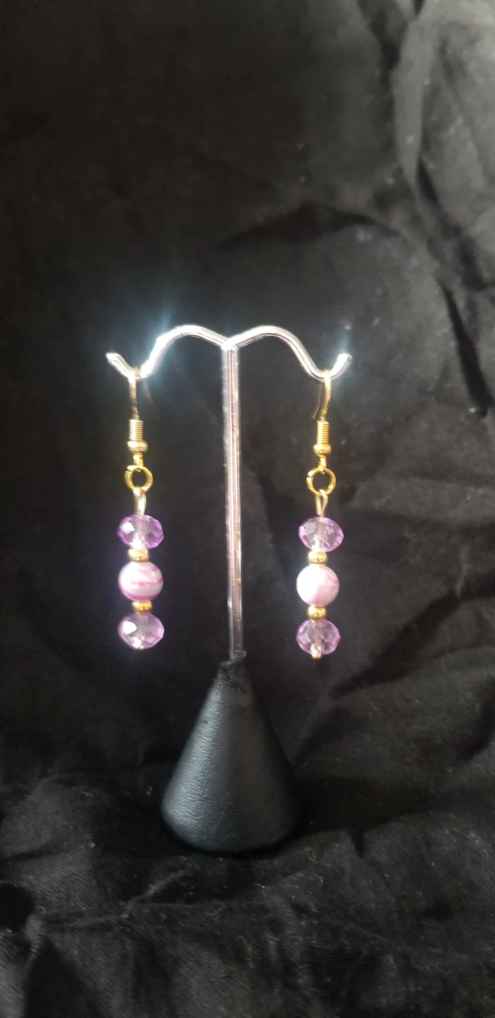 Handmade Beaded Dangle Earrings - photo 2