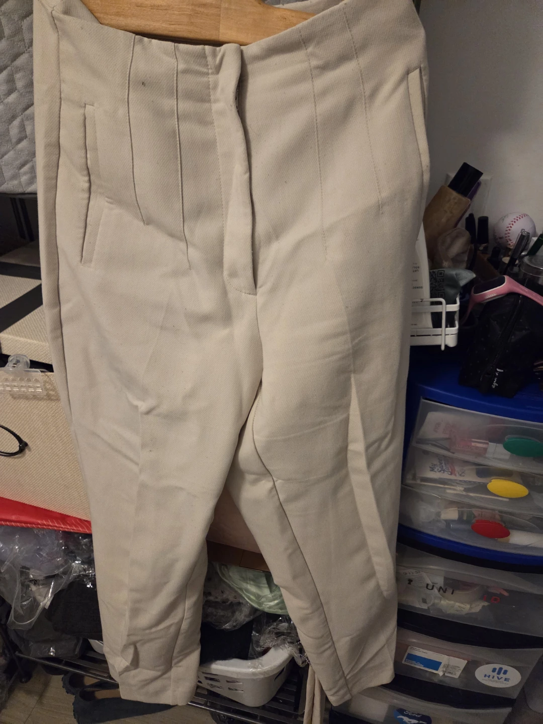 ZARA Beige High-Waisted Trousers Size M - photo 5