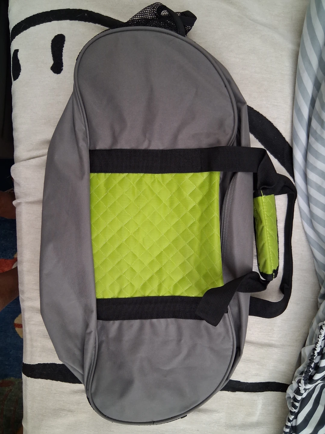 Gray and Lime Green Duffel Bag - photo 2