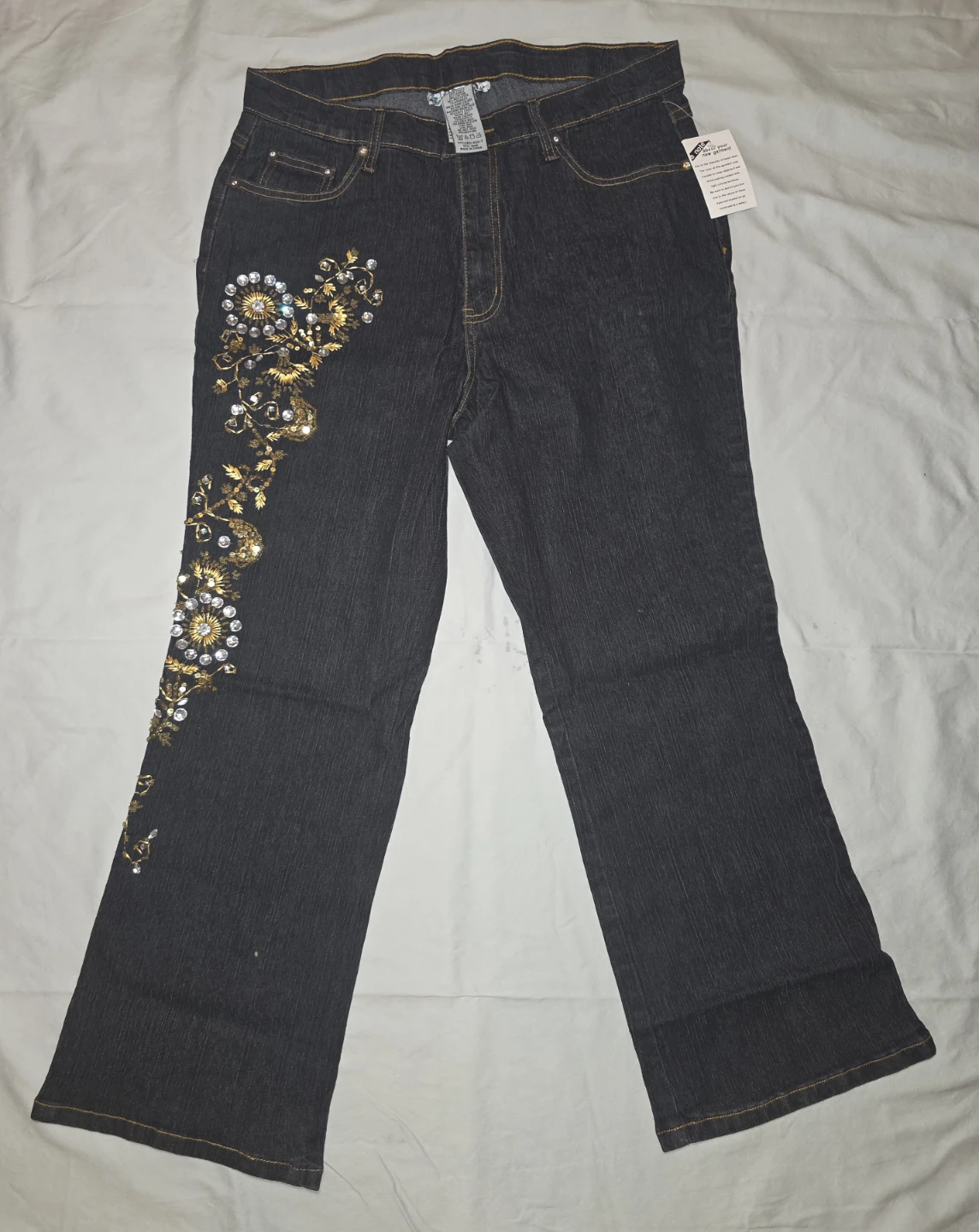 Embellished Dark Wash Bootcut Jeans