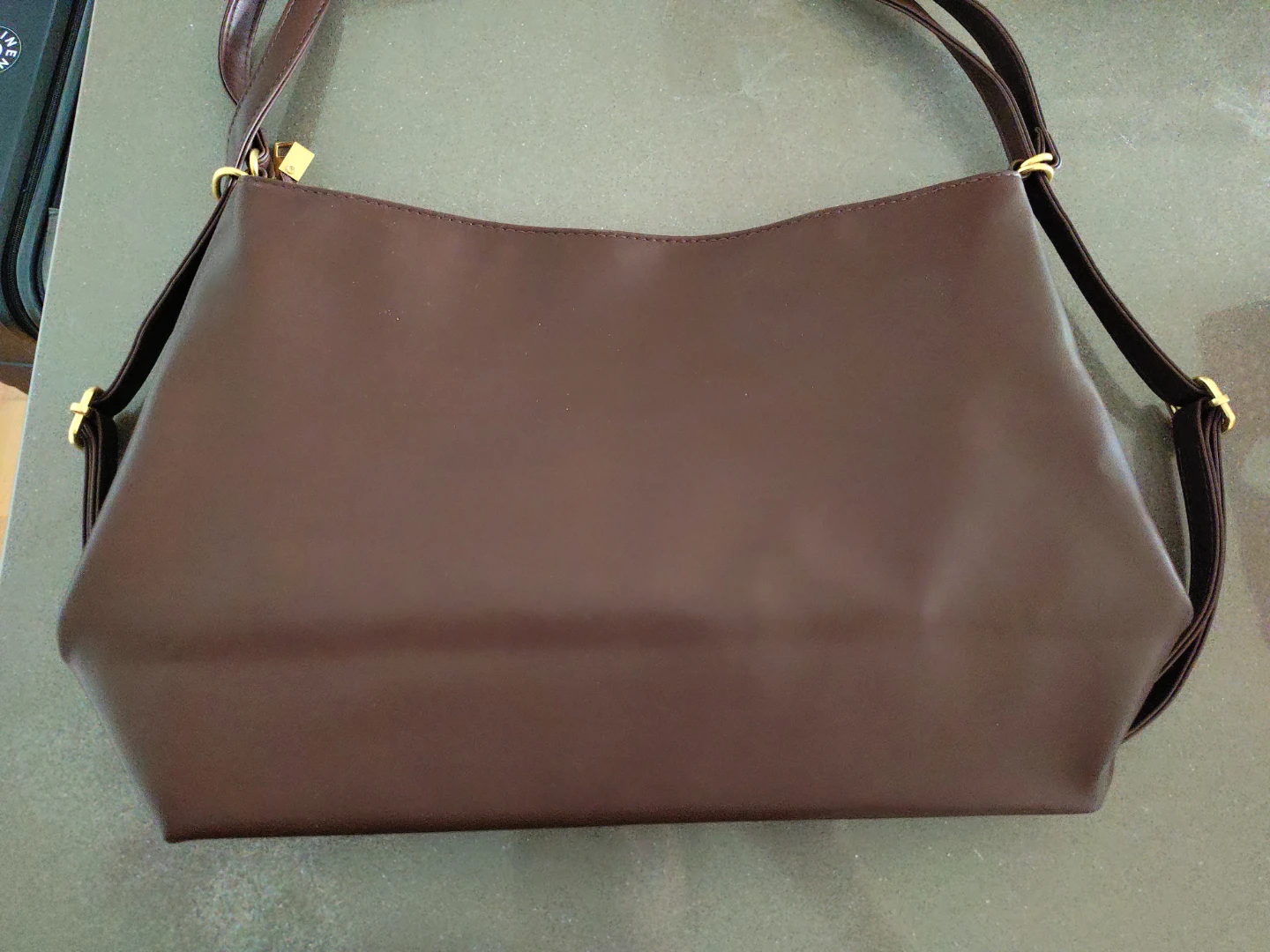 Brown Suede and Faux Leather Shoulder Bag - photo 4