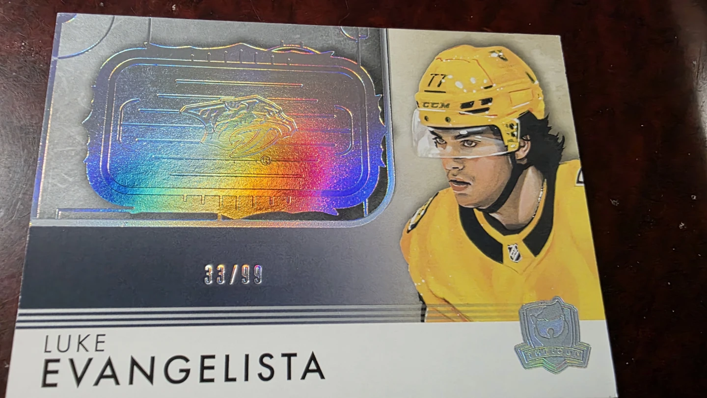 Luke Evangelista Rookie Rink Gallery RC Hockey Card 33/99