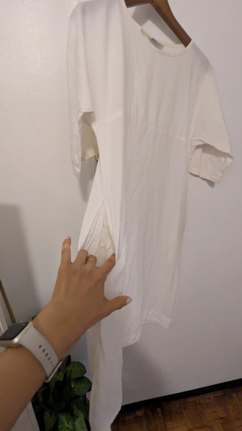 Drichu Handmade in Nepal White T-Shirt Dress Size S - photo 3