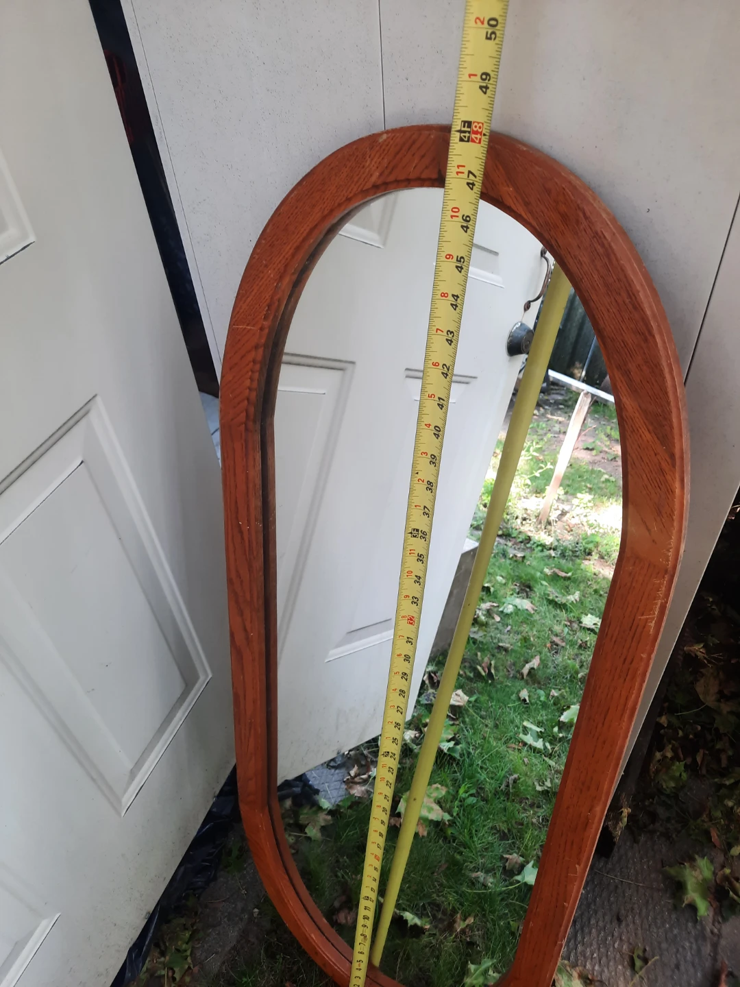 Oval Wood Framed Mirror - photo 4