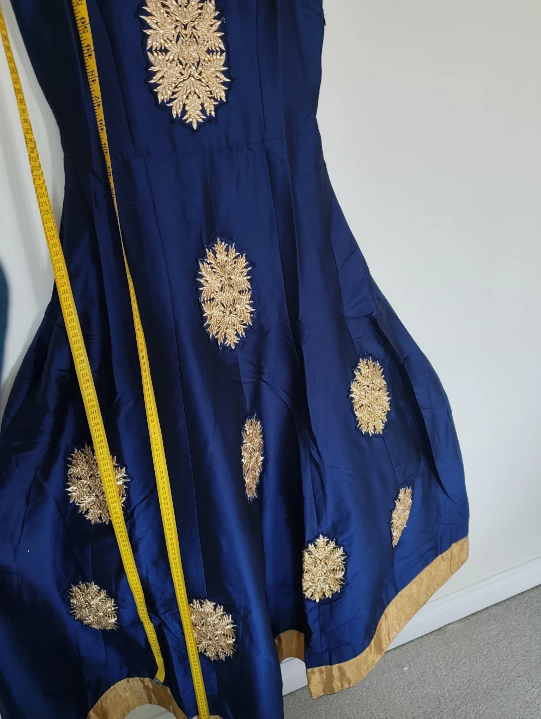 Navy Blue Embroidered  Dress/gown only worn once - photo 3
