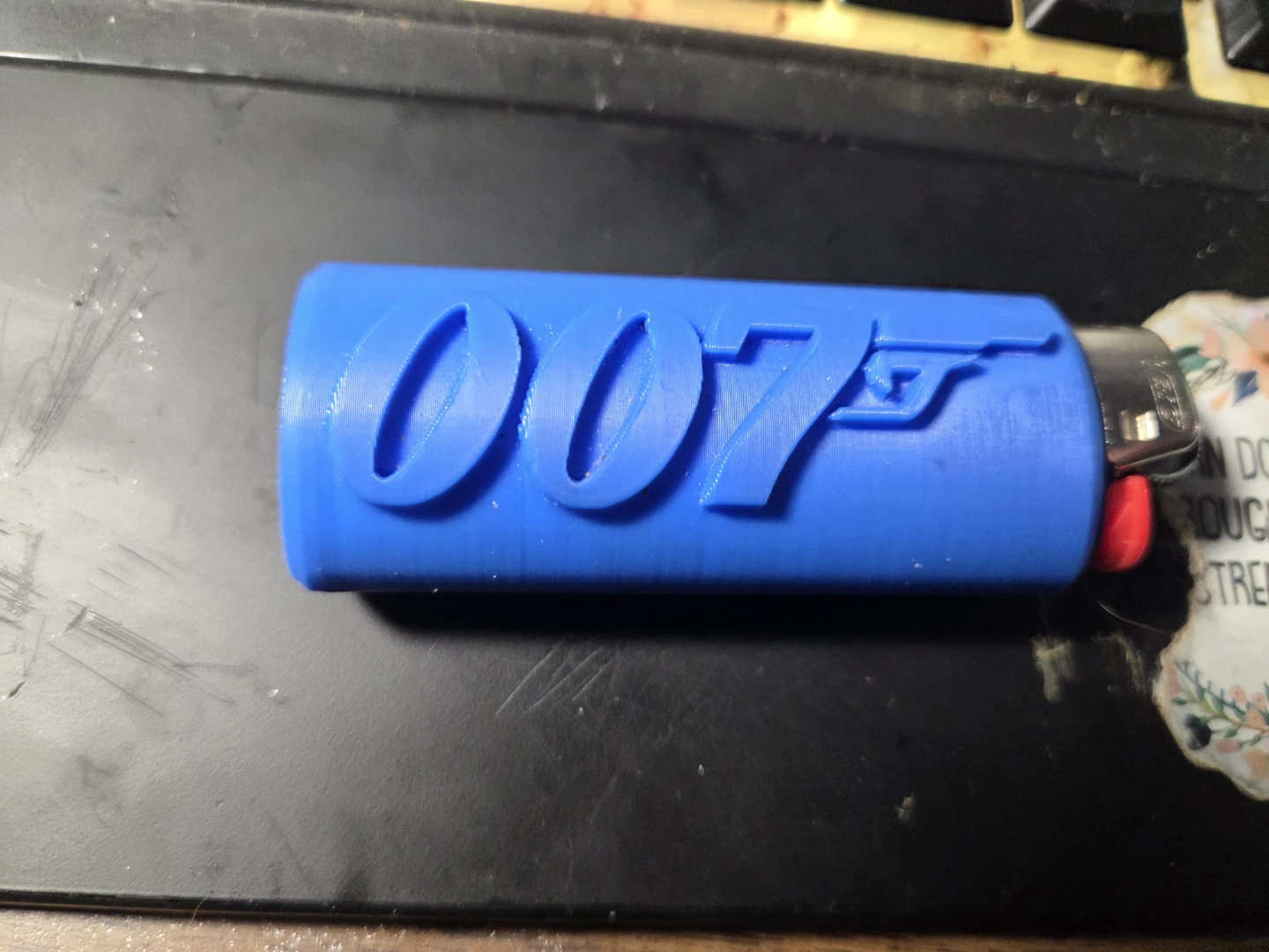 Blue 3D Printed Lighter Cover - 007 Design