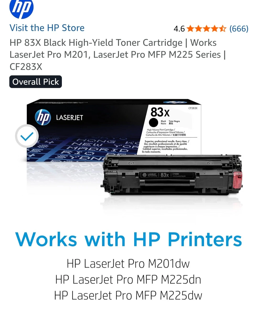 HP 83X Black High-Yield Toner Cartridge CF283X - photo 2