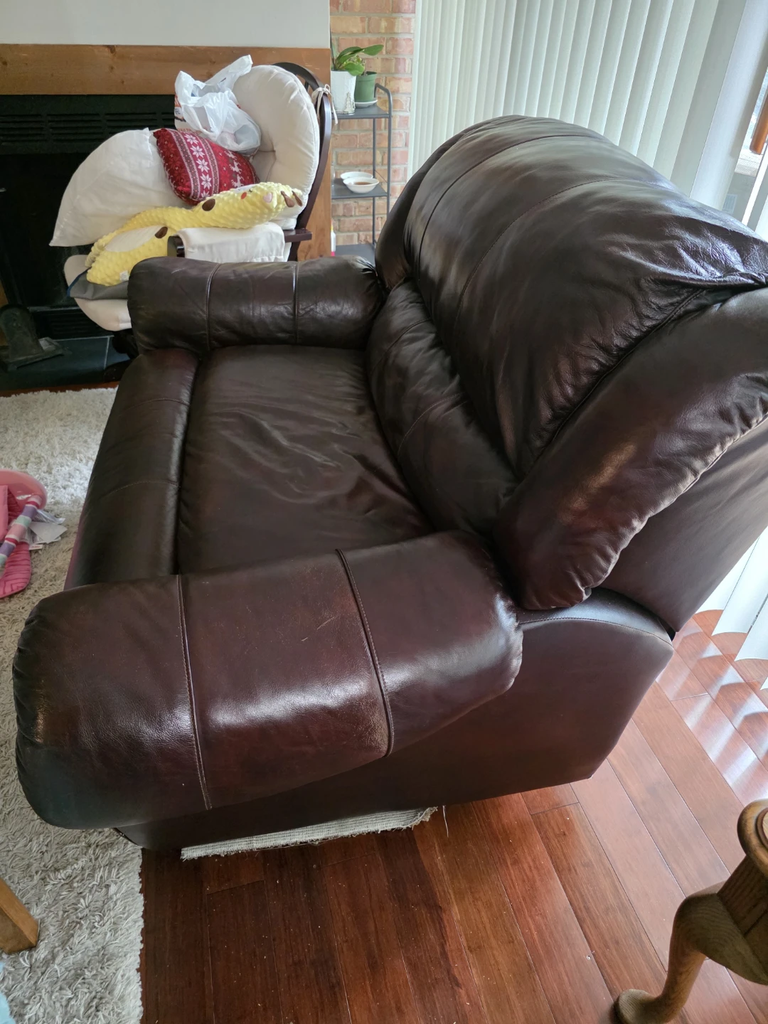 Set 2 Dark Brown Leather Recliner Sofa - photo 3