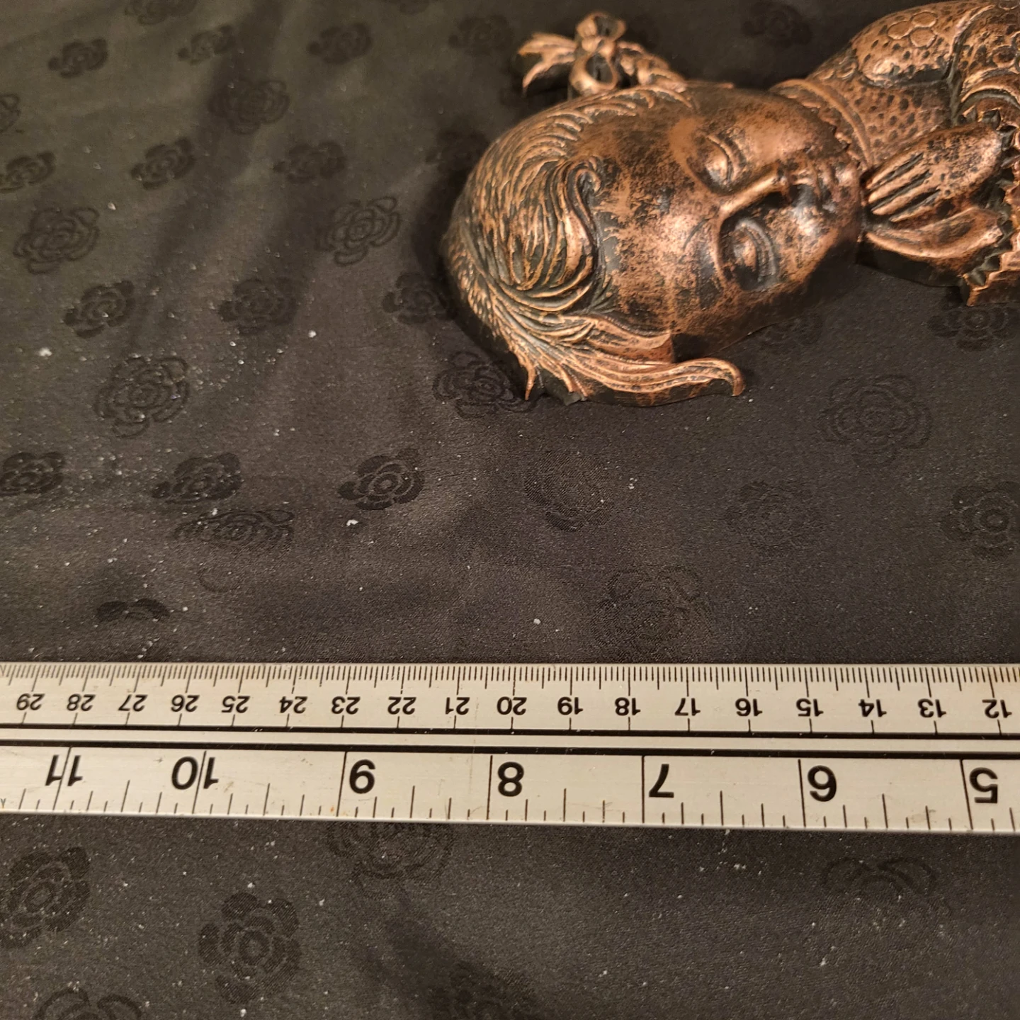Copper Finish Praying Child with Dog Figurine - photo 4
