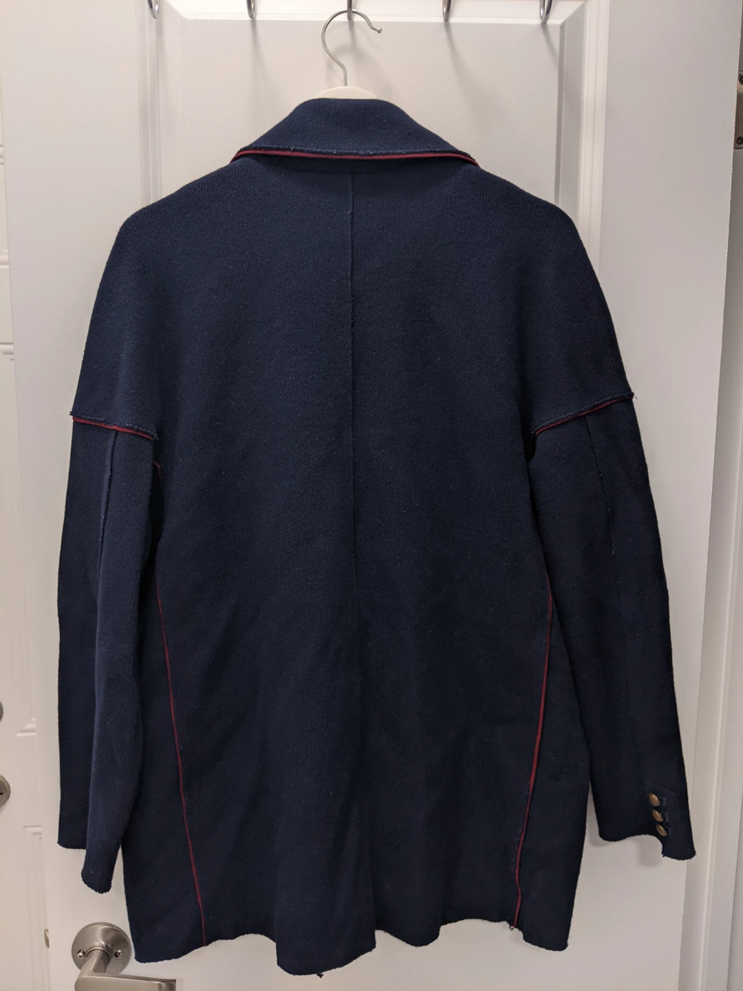Zara Trafaluc Military-style Oversized Navy Blazer Jacket - photo 2