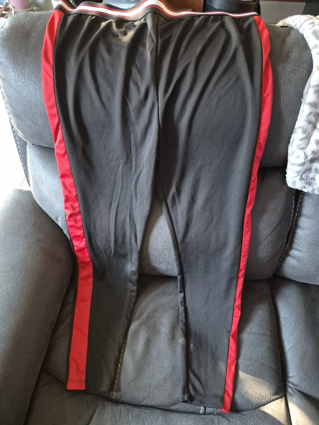 Forever 21+ Black Athletic Pants with Red Stripe - photo 3