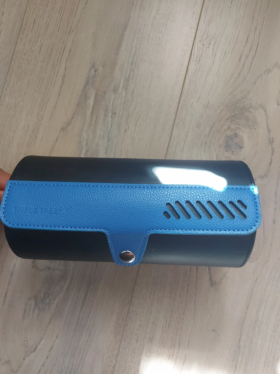 TripleTree 3 slot watch roll case in blue and black