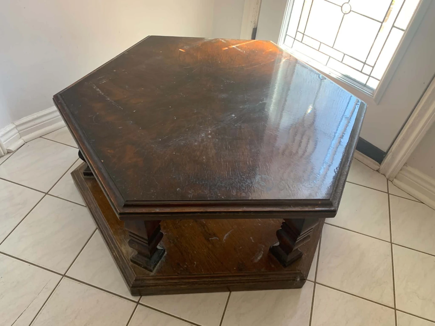 Wooden Hexagonal Coffee Table - photo 3