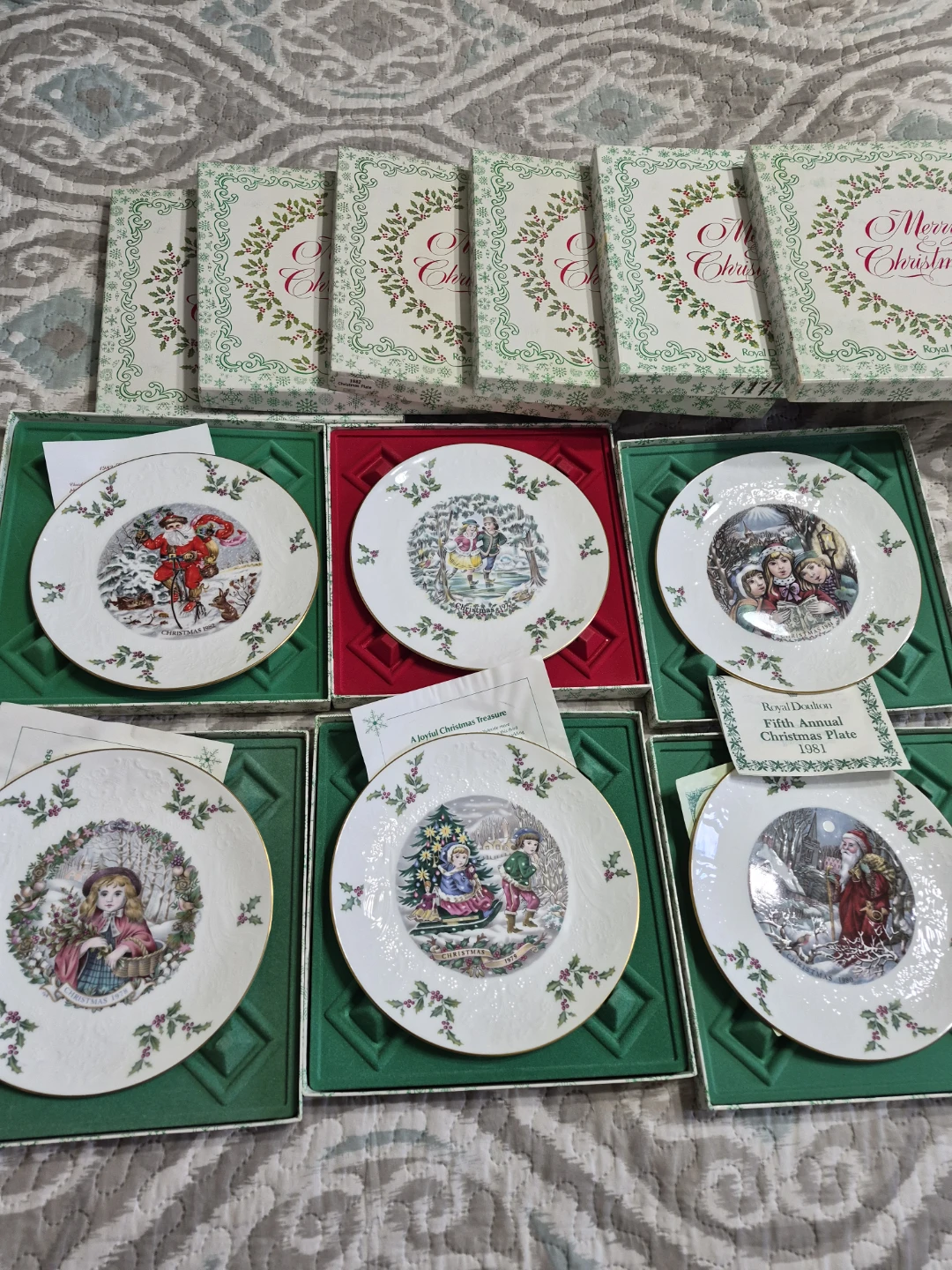 Royal Dalton 1st-6th of the series Christmas Plates