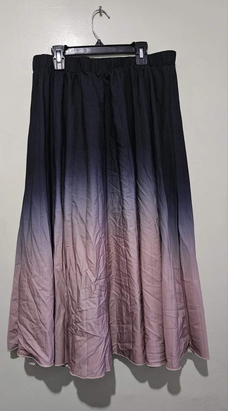 Black Beige Ombre Gradient Maxi Skirt