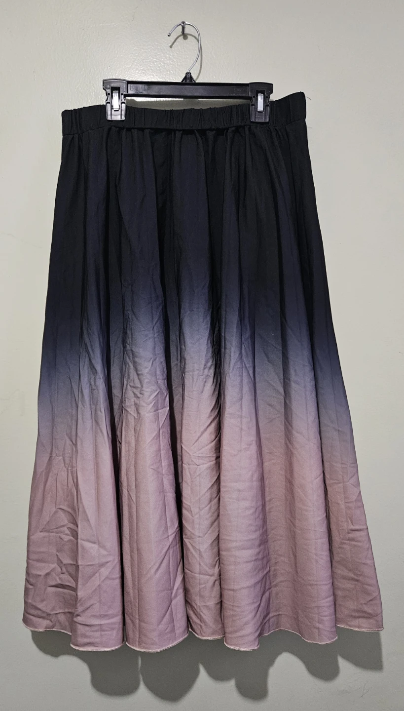 Black Beige Ombre Gradient Maxi Skirt - photo 2