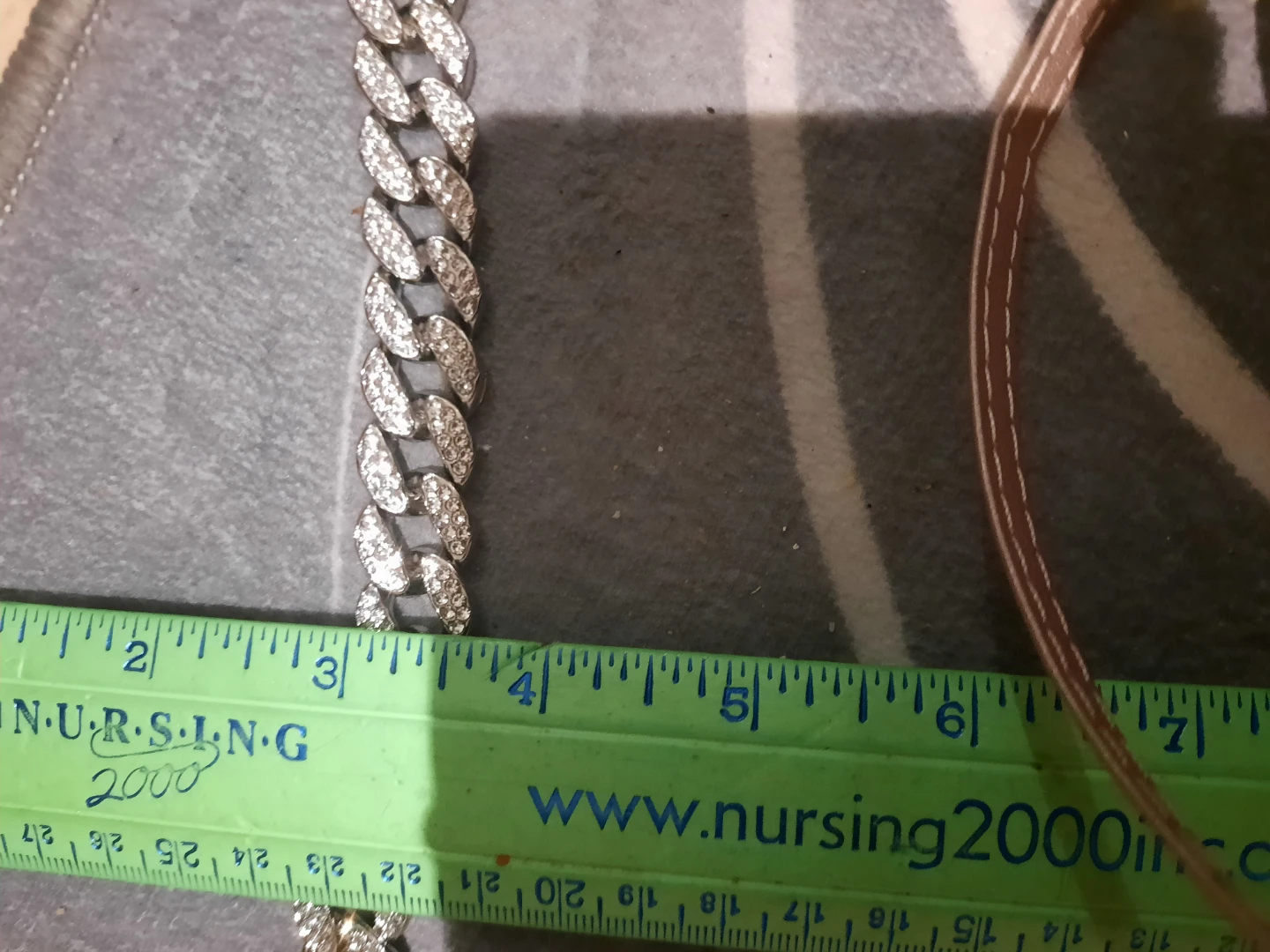 7.5" BLINGED OUT CUBAN Chain Bracelet Senora clasp Silver - photo 4
