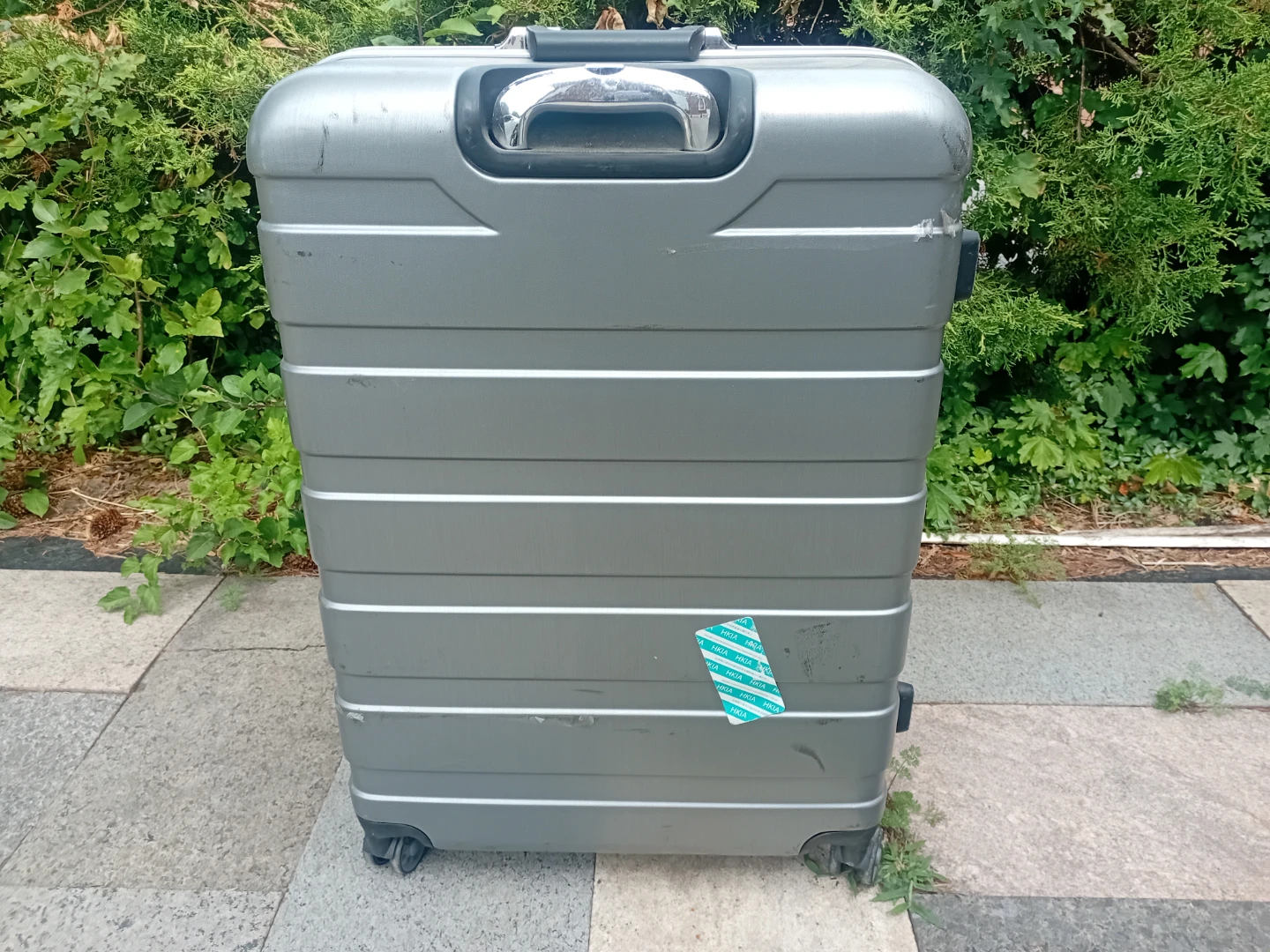 Silver Hard-Shell Spinner Suitcase