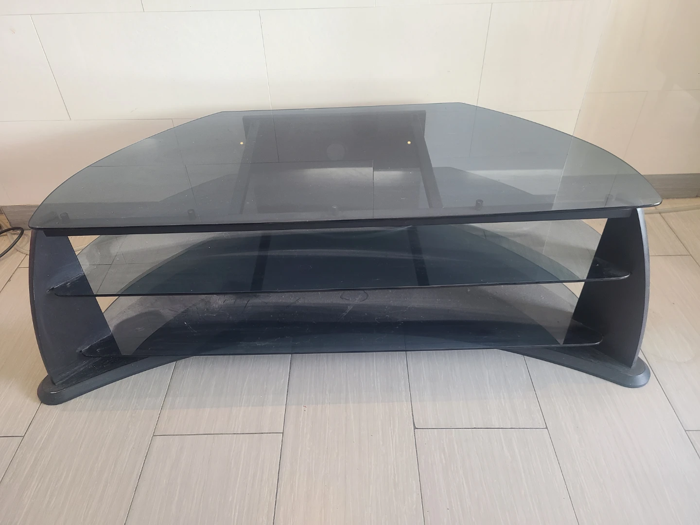 Black Glass TV Stand