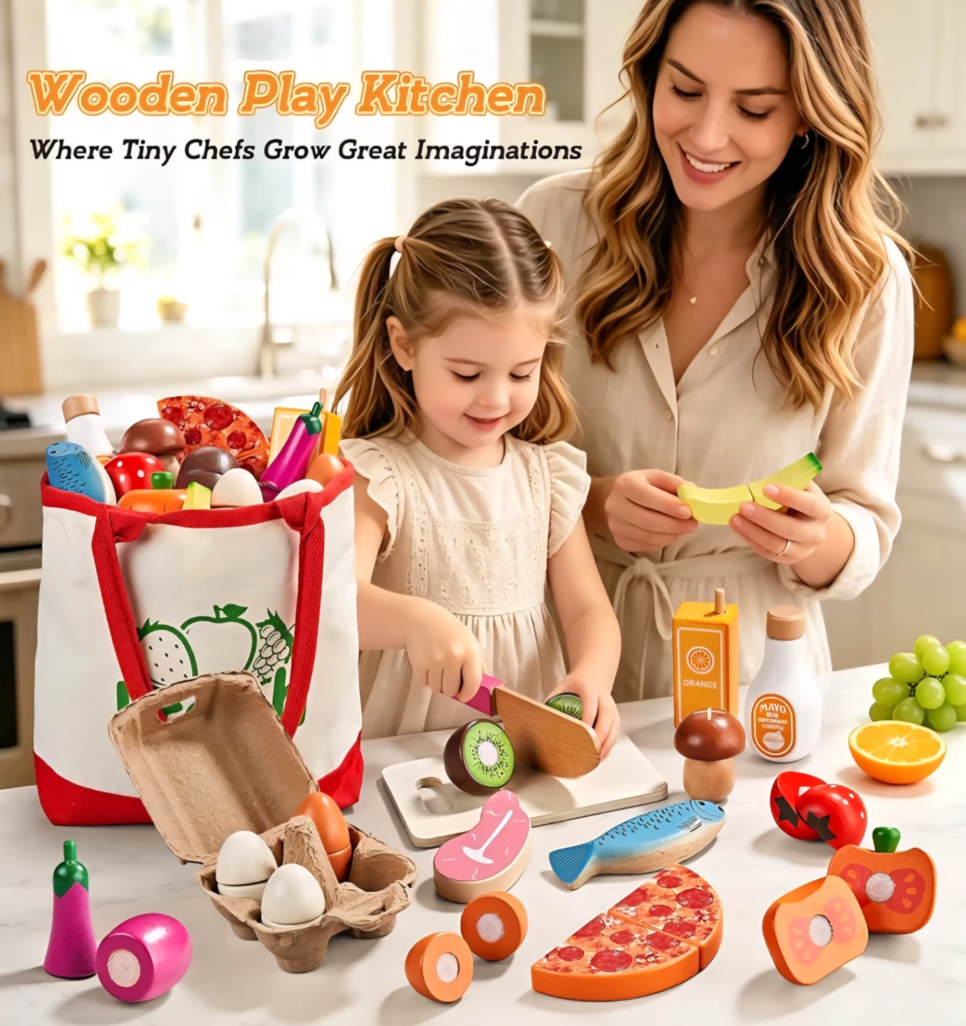 Wooden Play Food Set