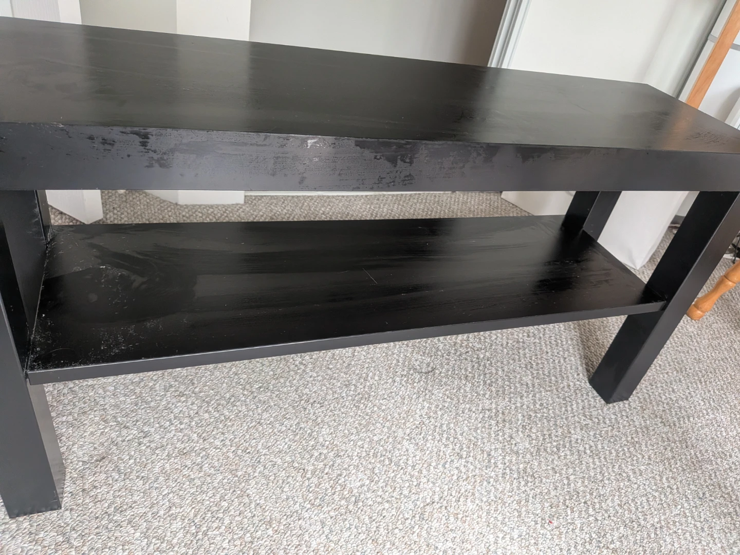 Black Console Table with Shelf - photo 3