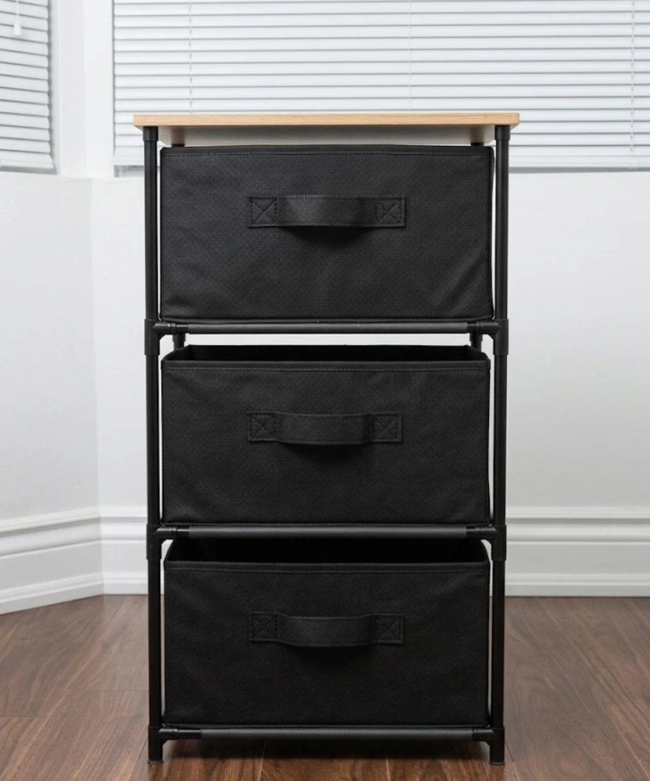 3-Drawer Fabric Storage Unit
