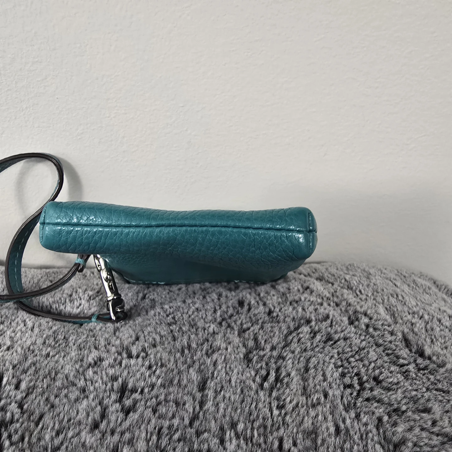 Coach Y2K Pebbled Leather Wristlet - Teal / Jade Blue-Green - photo 3