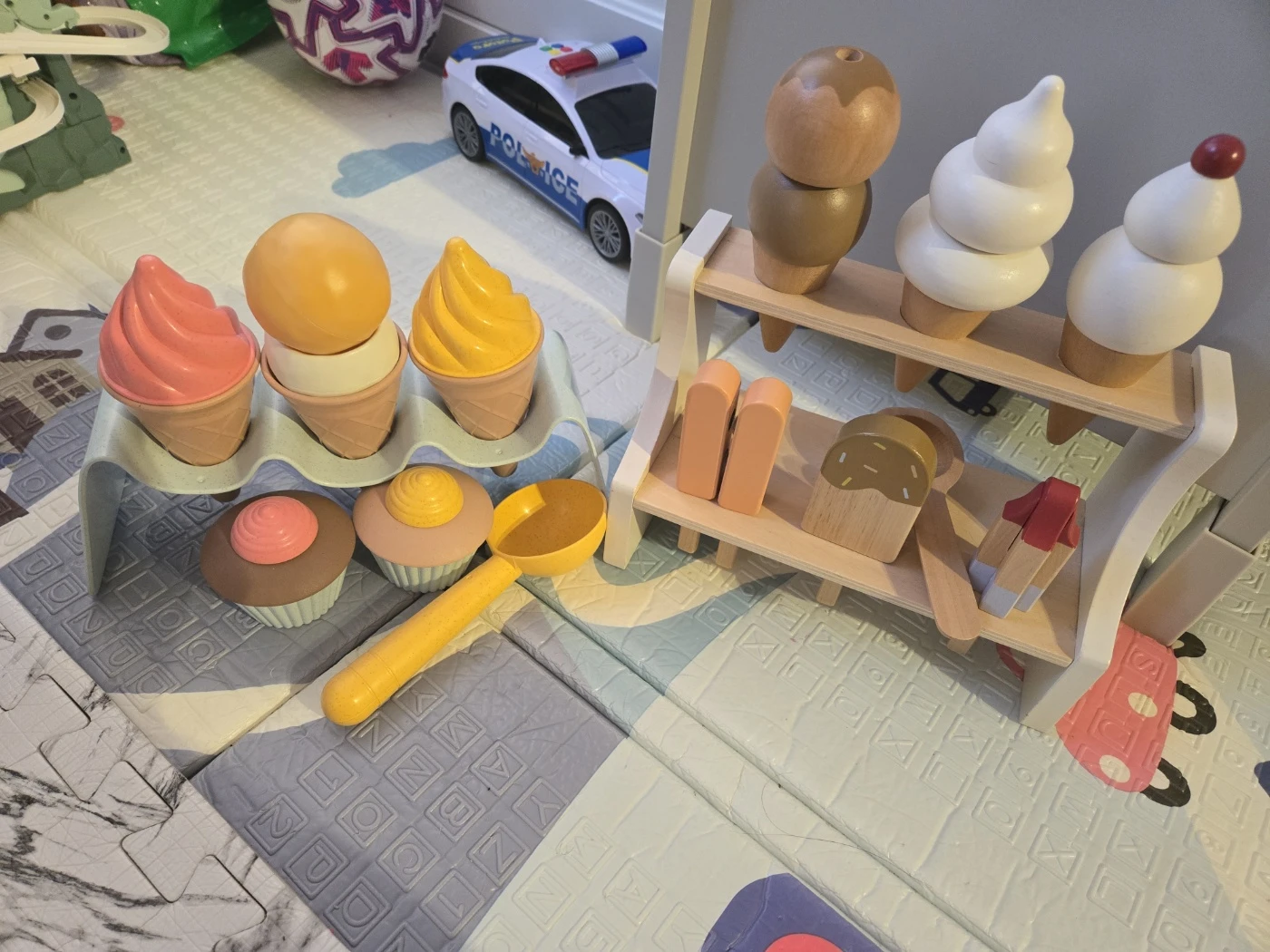 Wooden Ice Cream and Toy Food Set