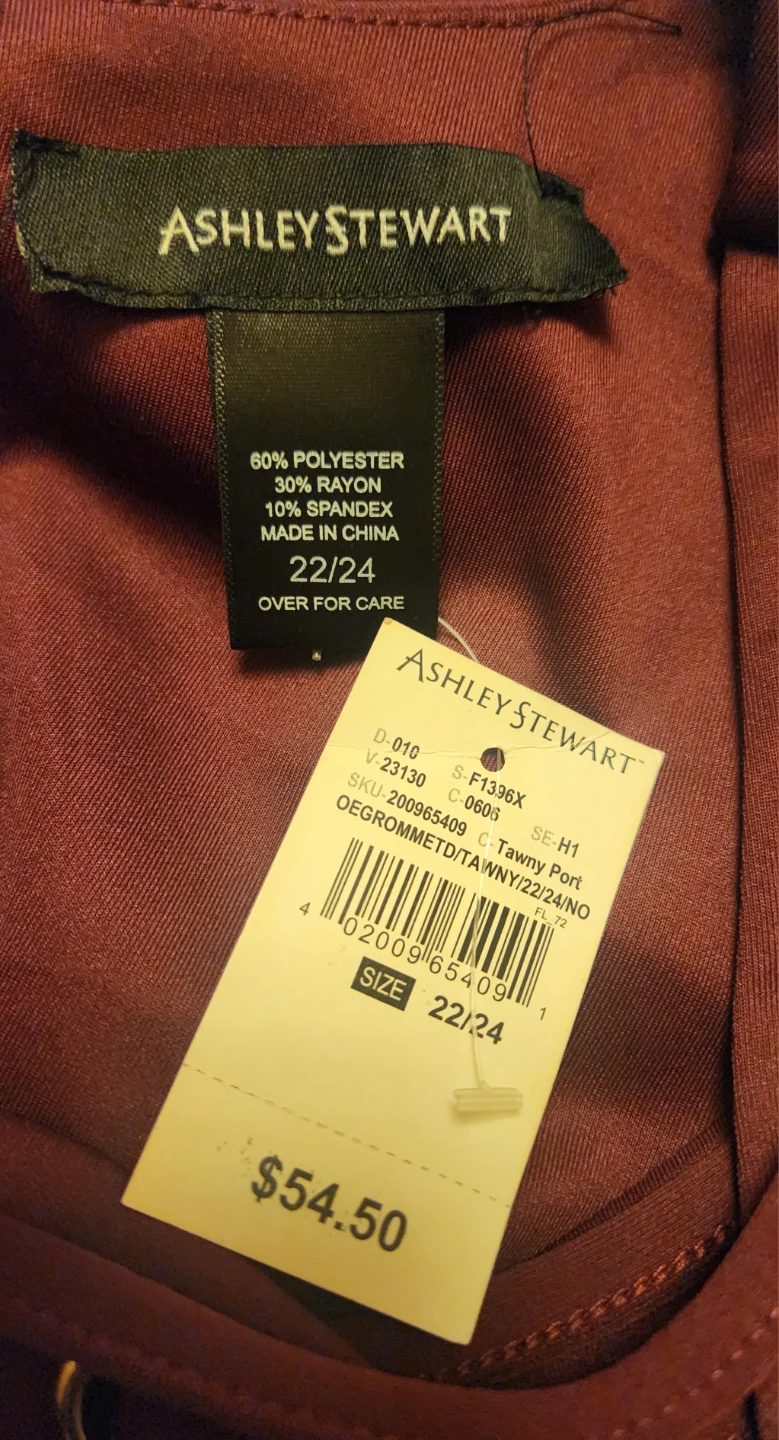 Ashley Stewart Burgundy Lace-Up Dress Size 22/24 - photo 3