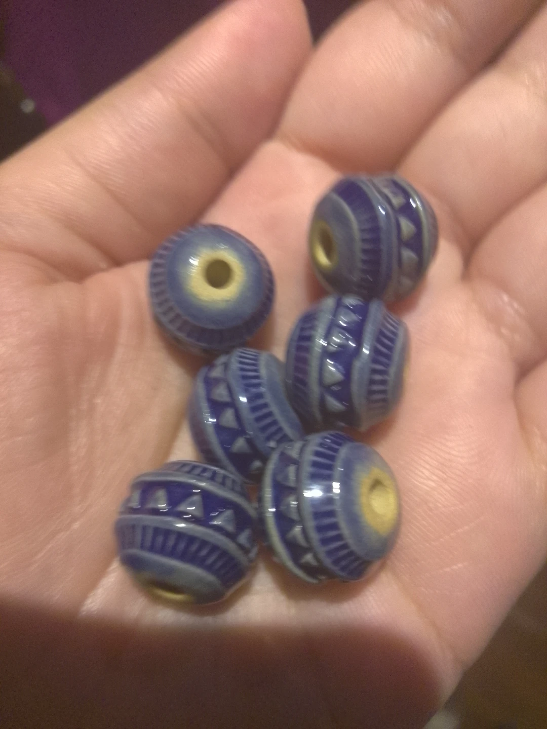 Blue Ceramic Beads