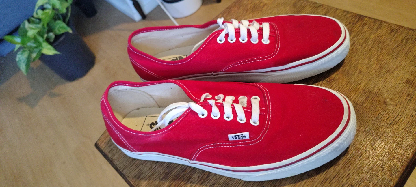 Vans Authentic Red Canvas Shoes - photo 2