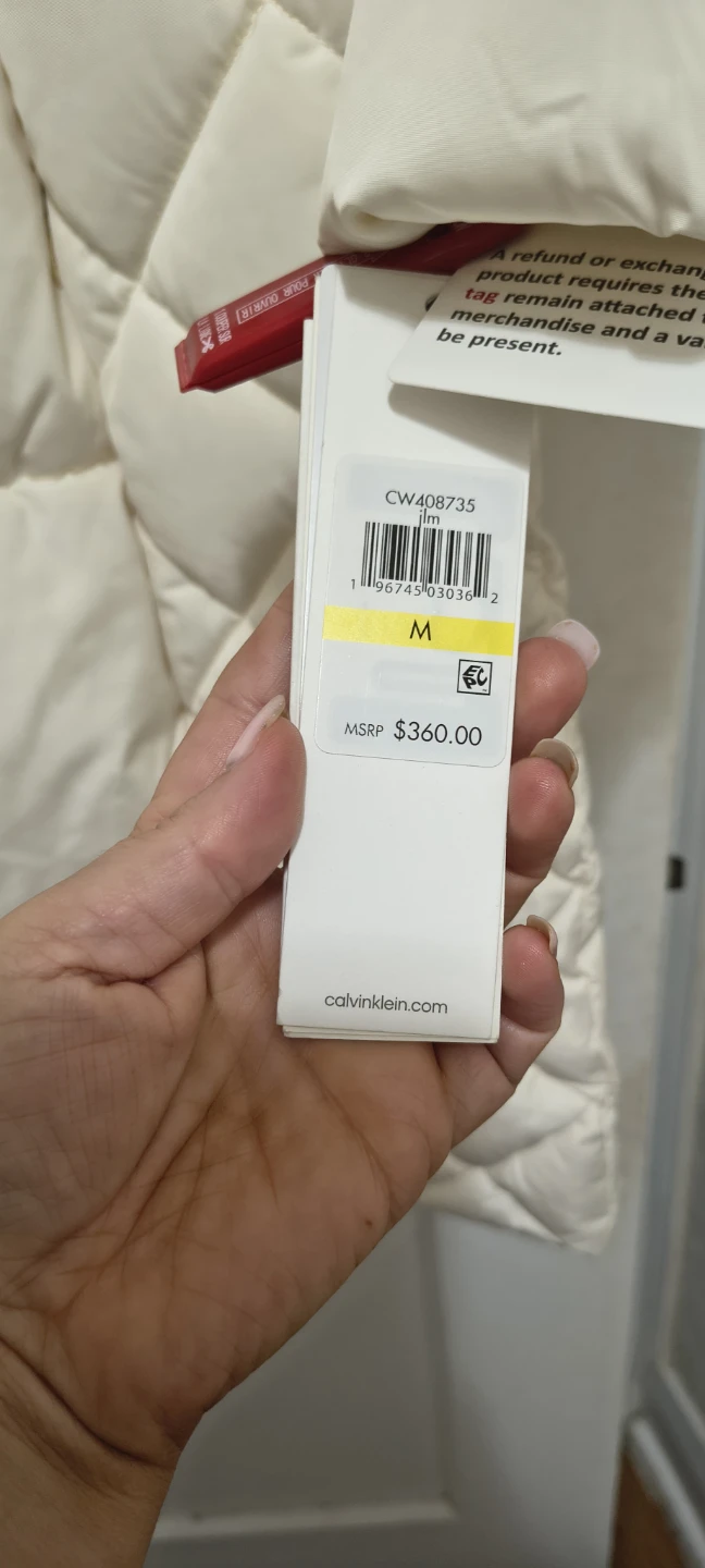 Calvin Klein Cream Puffer Coat - photo 2