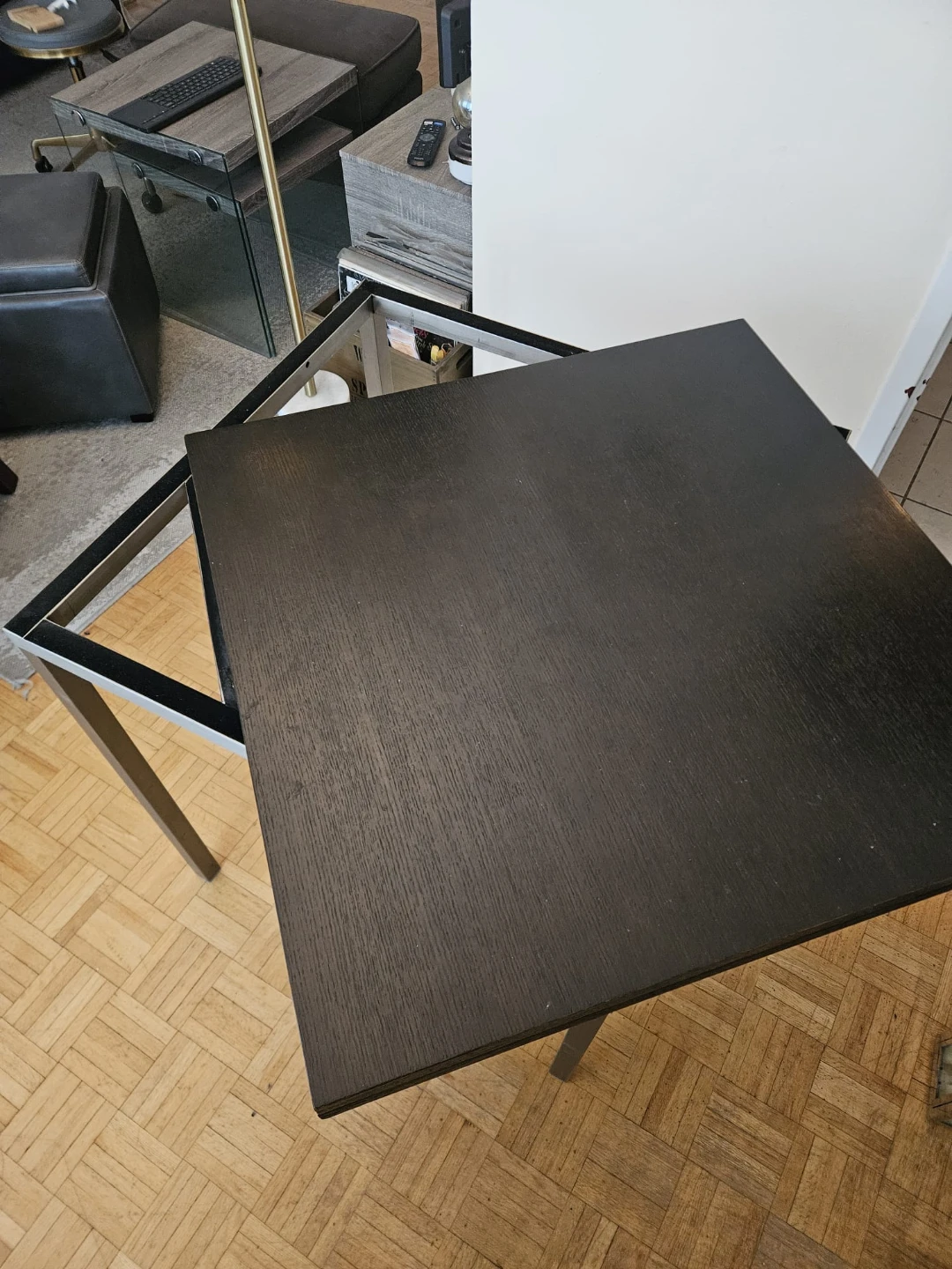 Dark brown square flip top dining table - photo 3