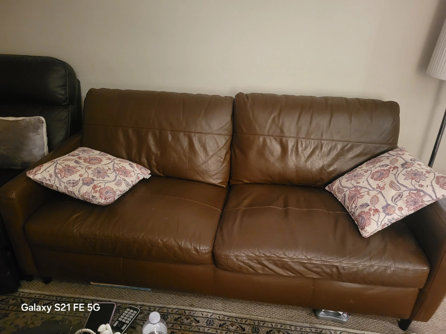 Brown Leather Sofa - photo 3