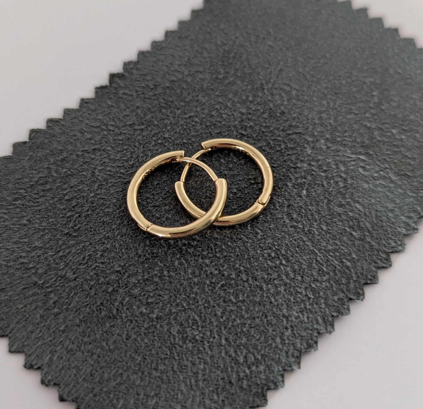 14k Gold Plated Sterling Silver Hoop Earrings (14mm) - photo 2