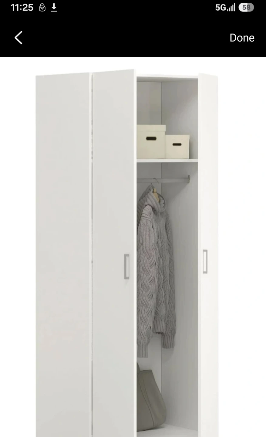 Sauder 2 Door Wardrobe, White - photo 2