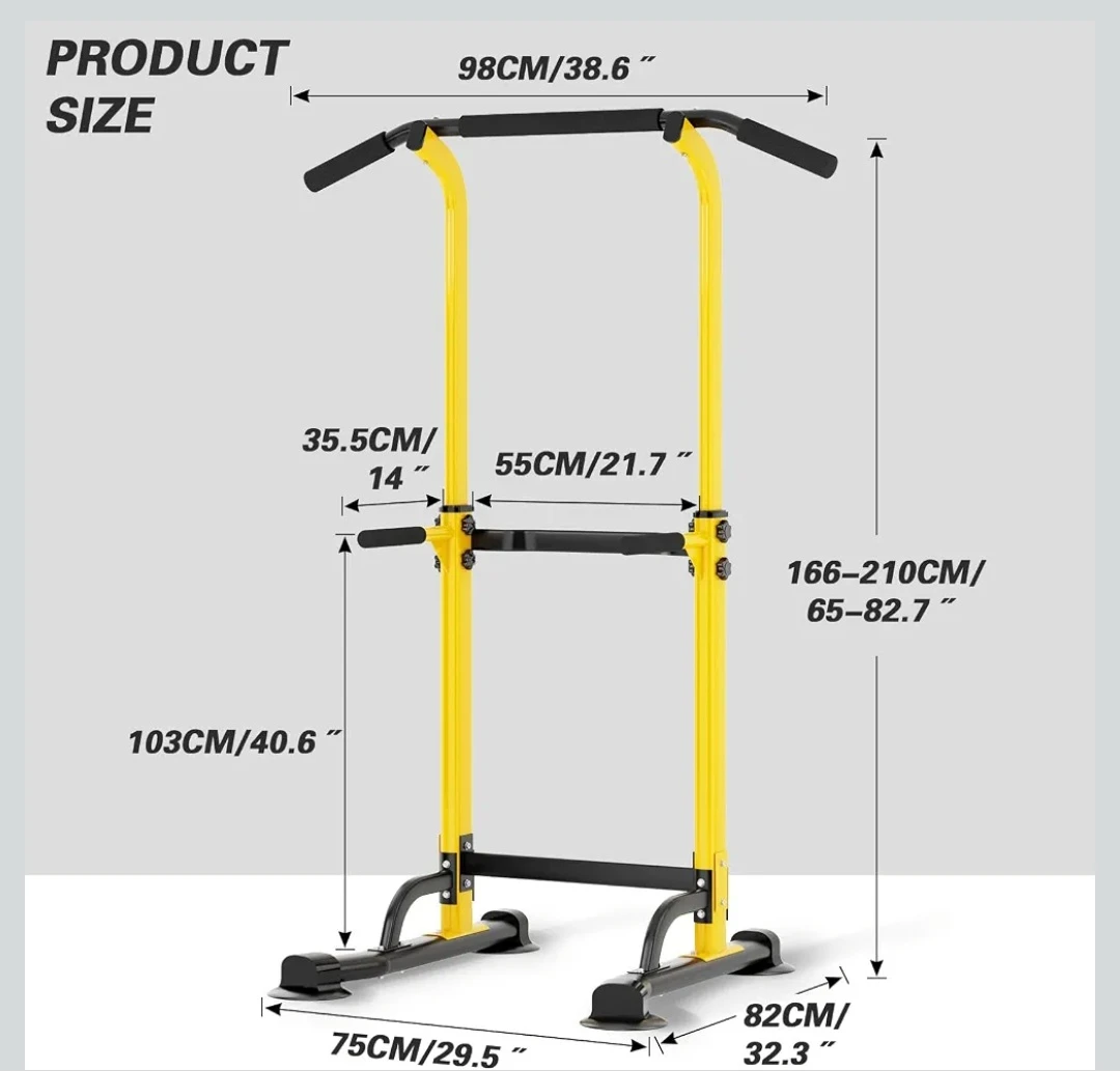 Yellow Power Tower Pull Up Station