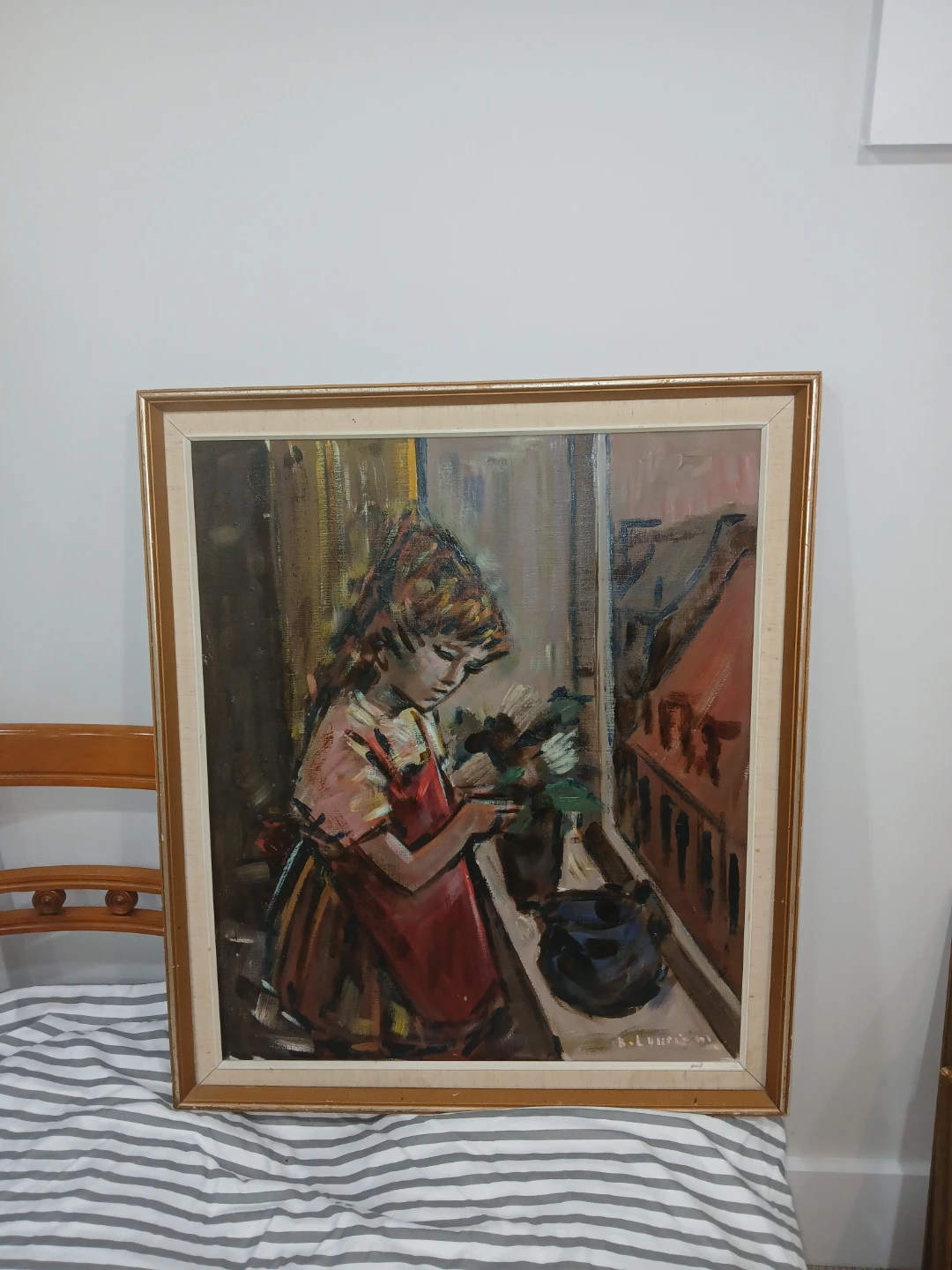 Oil Painting of a Girl by the Window