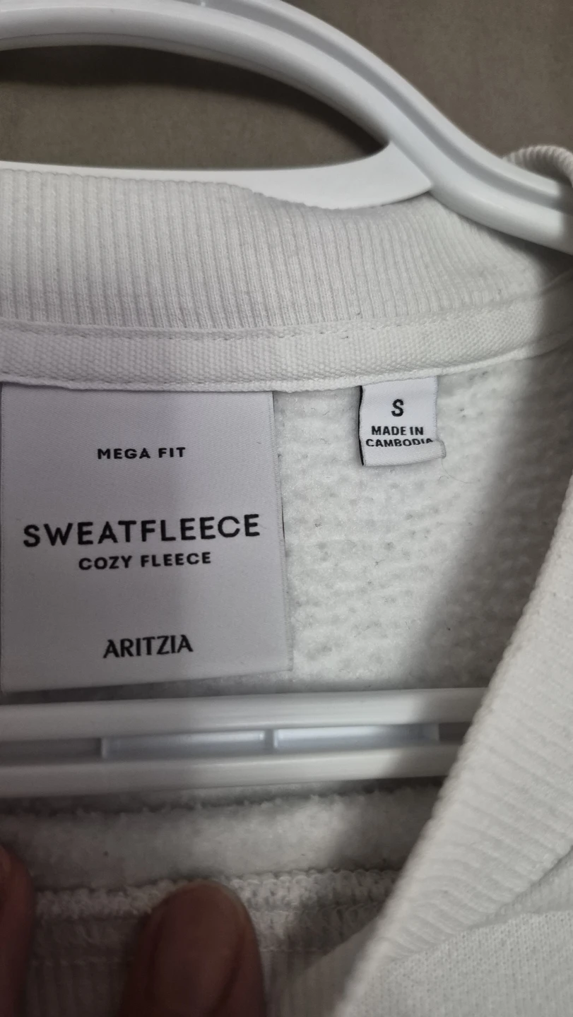 Aritzia Sweatfleece Cozy Fleece Crewneck - White - Size S
